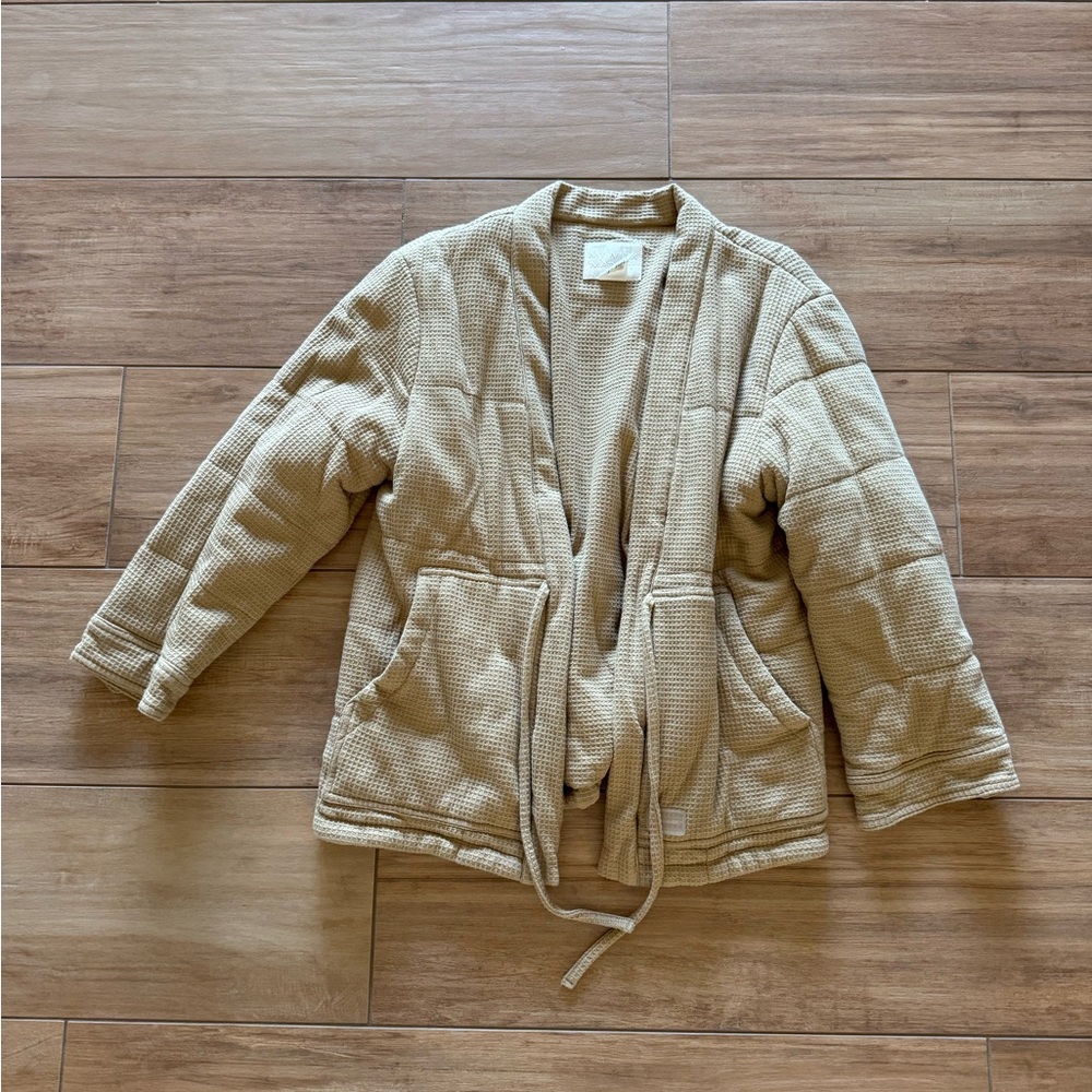 Women's Beige Quilted Puffer Jacket